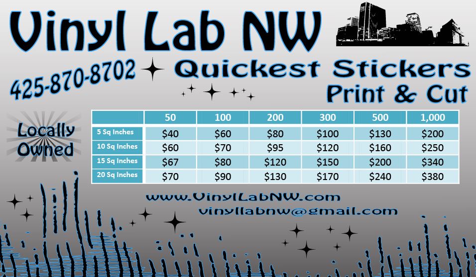 Sticker prices Vinyl Lab NW Sign Company