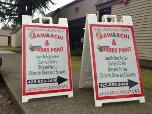 A-signs with reflective vinyl for Bawarchi of Bellevue, Wa