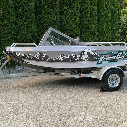 a trailer with a vinyl wrap